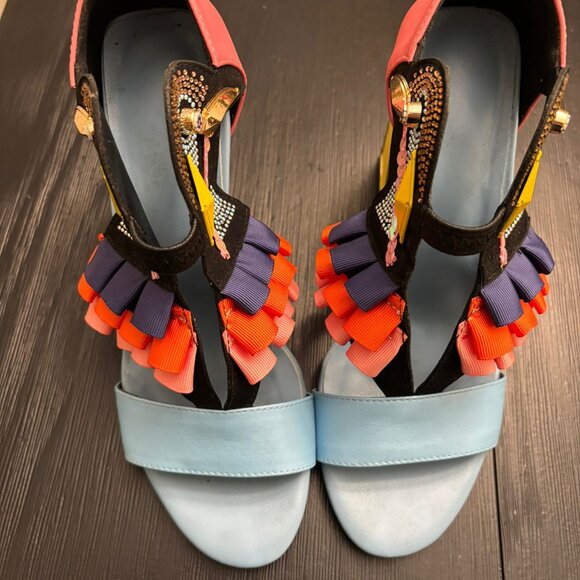 Colorful High Heel Sandals – EU 39 / US 8.5–9 – Worn Once – Bold & Trendy - Picture 3 of 5